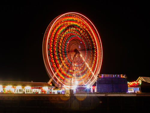 Big Wheel at Blackpool illuminated at night