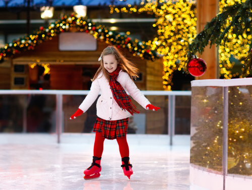 Little girl ice skating