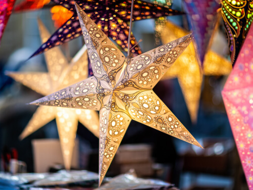 Close-up of a Christmas star decoration