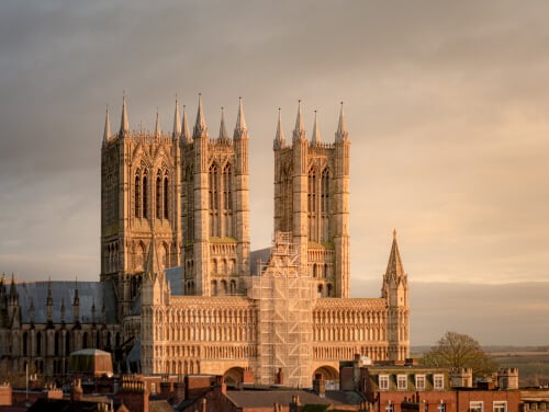 Aerial view of Lincoln Cathedral