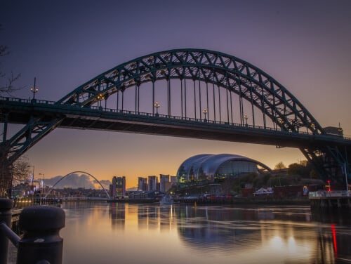 Newcastle bridge at sunset