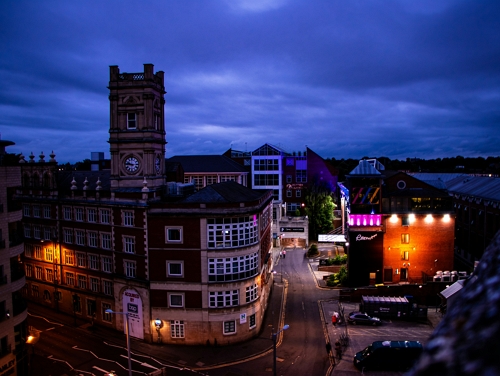 Nottingham skyline at night