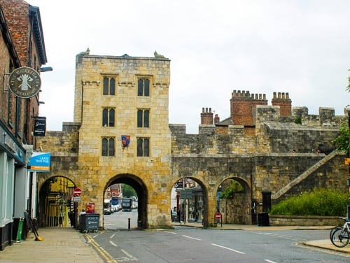 The city walls in York