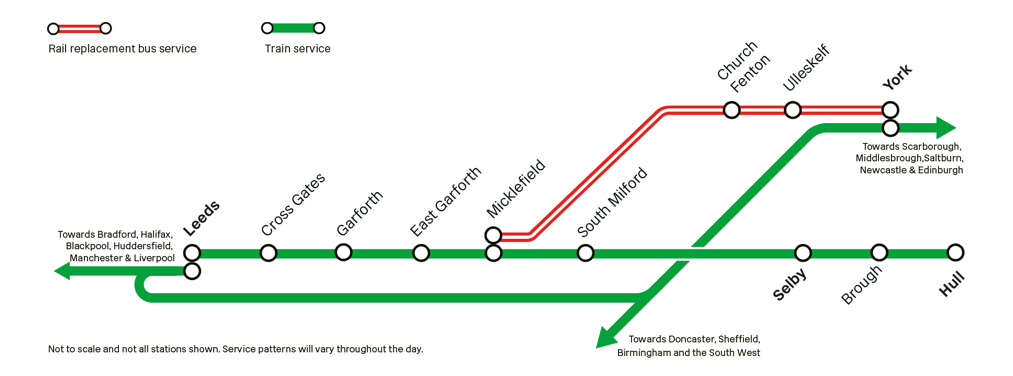 TRU Leeds York Diversion Map