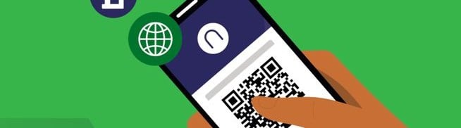 animation of a smartphone purchasing tickets from the Northern Trains app. The smartphone is shown against a green background