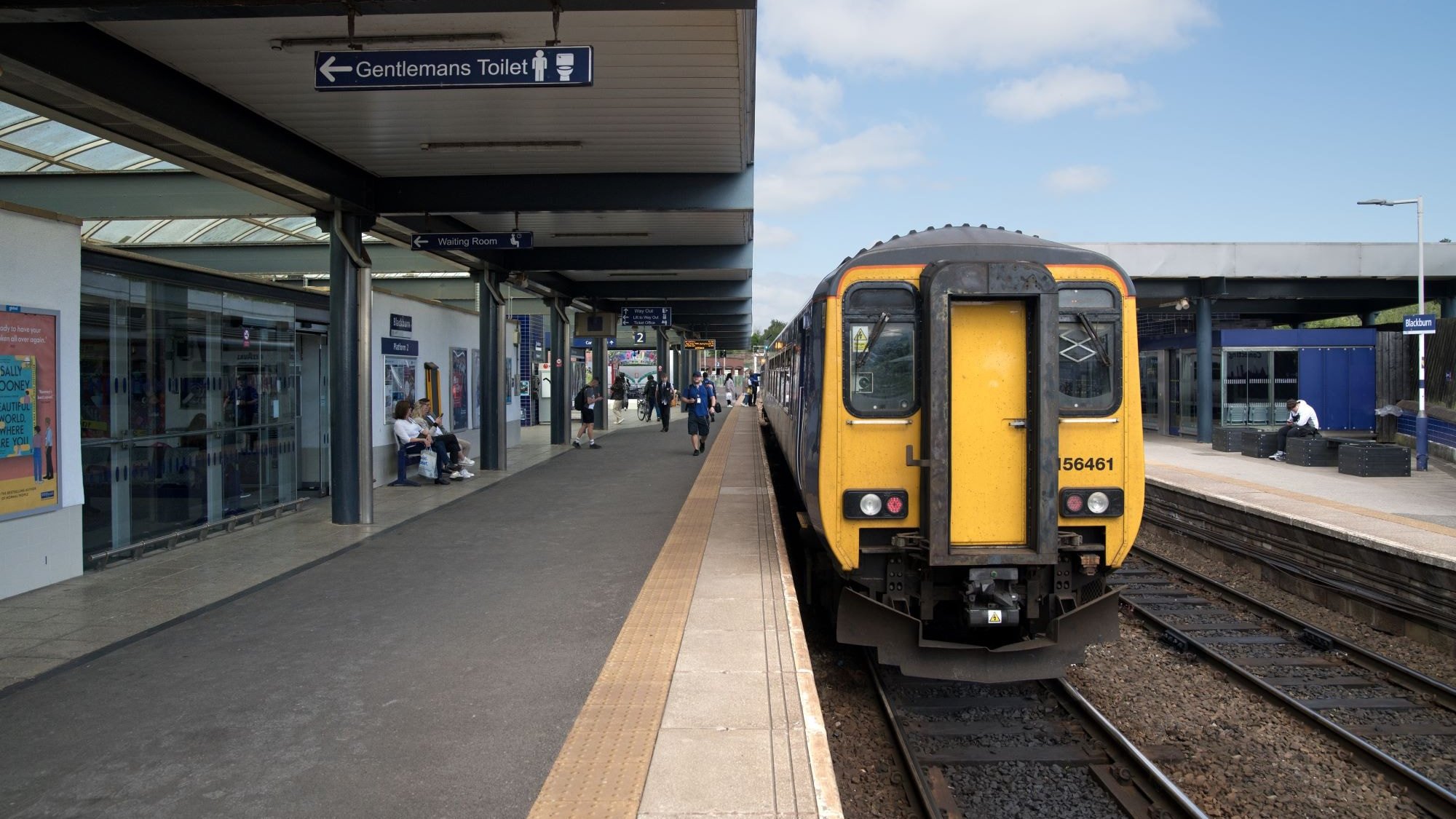 Image shows a Northern train at Blackburn station