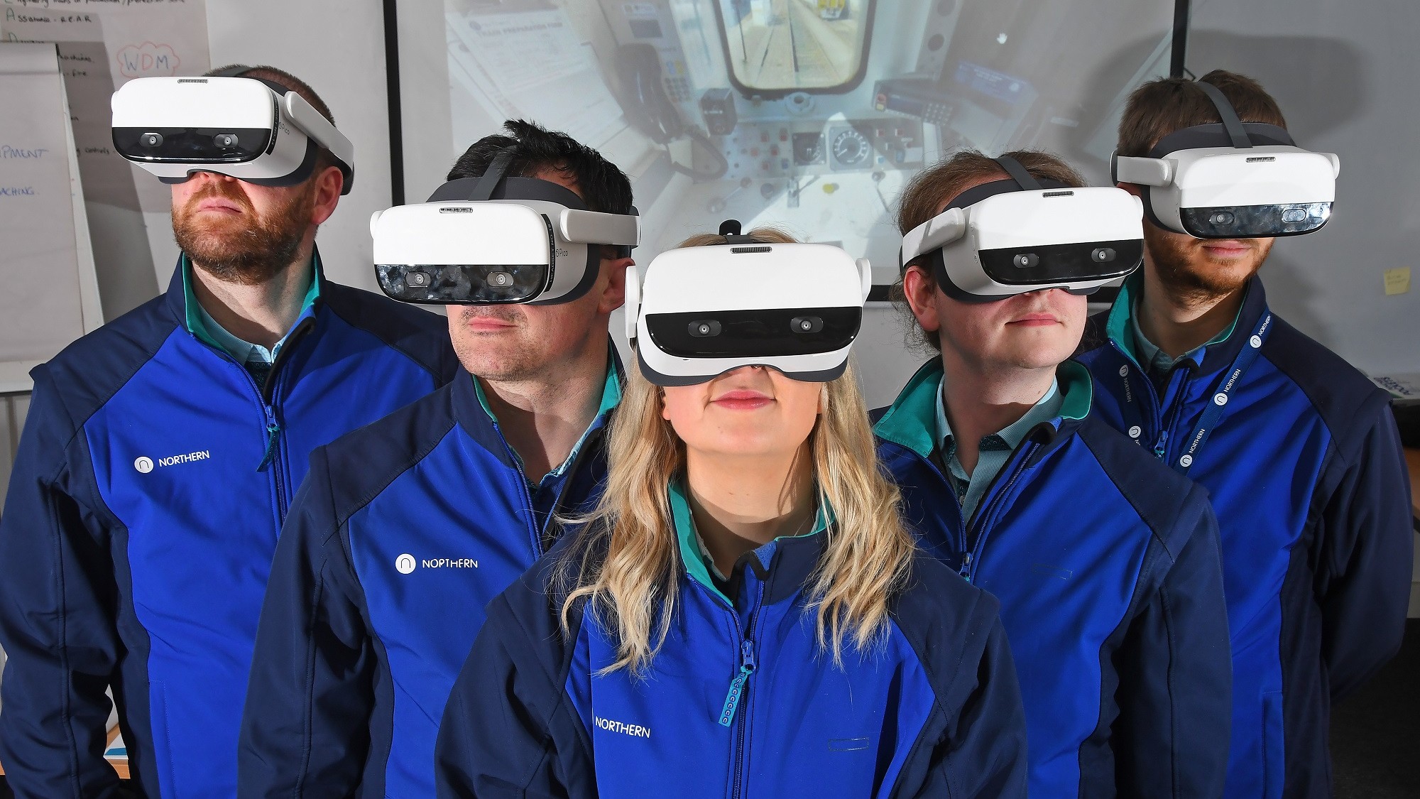 Image shows apprentices using VR technology at Northern training academy