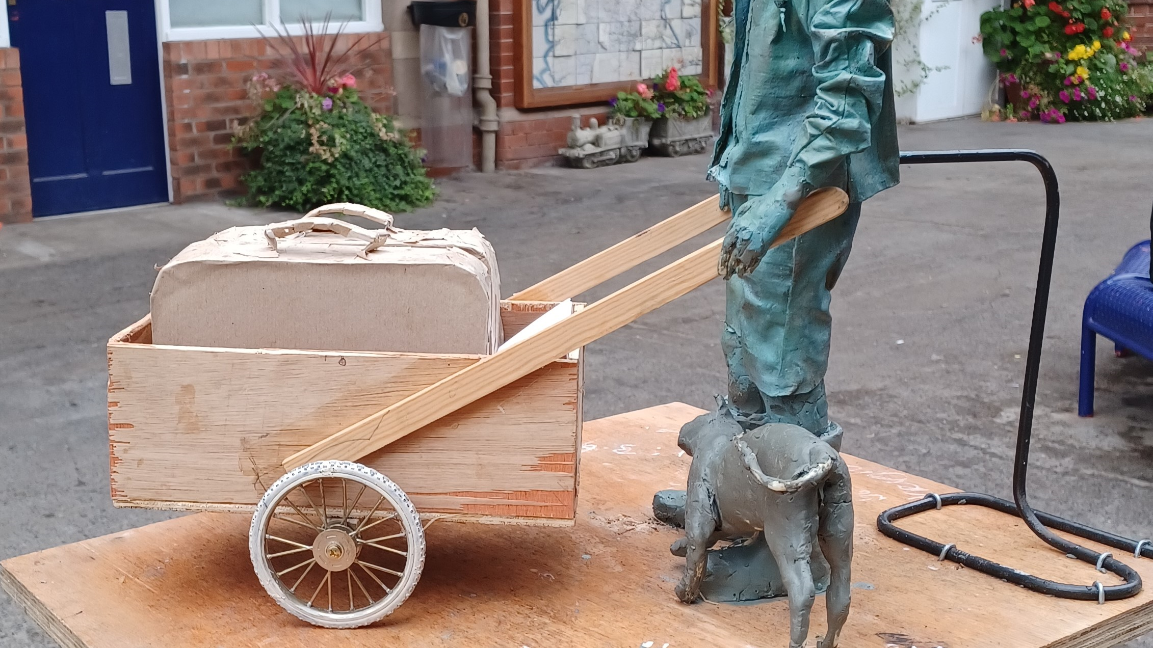 This image shows the scale model of the Barrow Boy sculpture-2