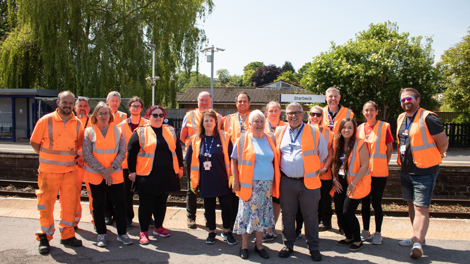 This image shows the volunteers at Starbeck station