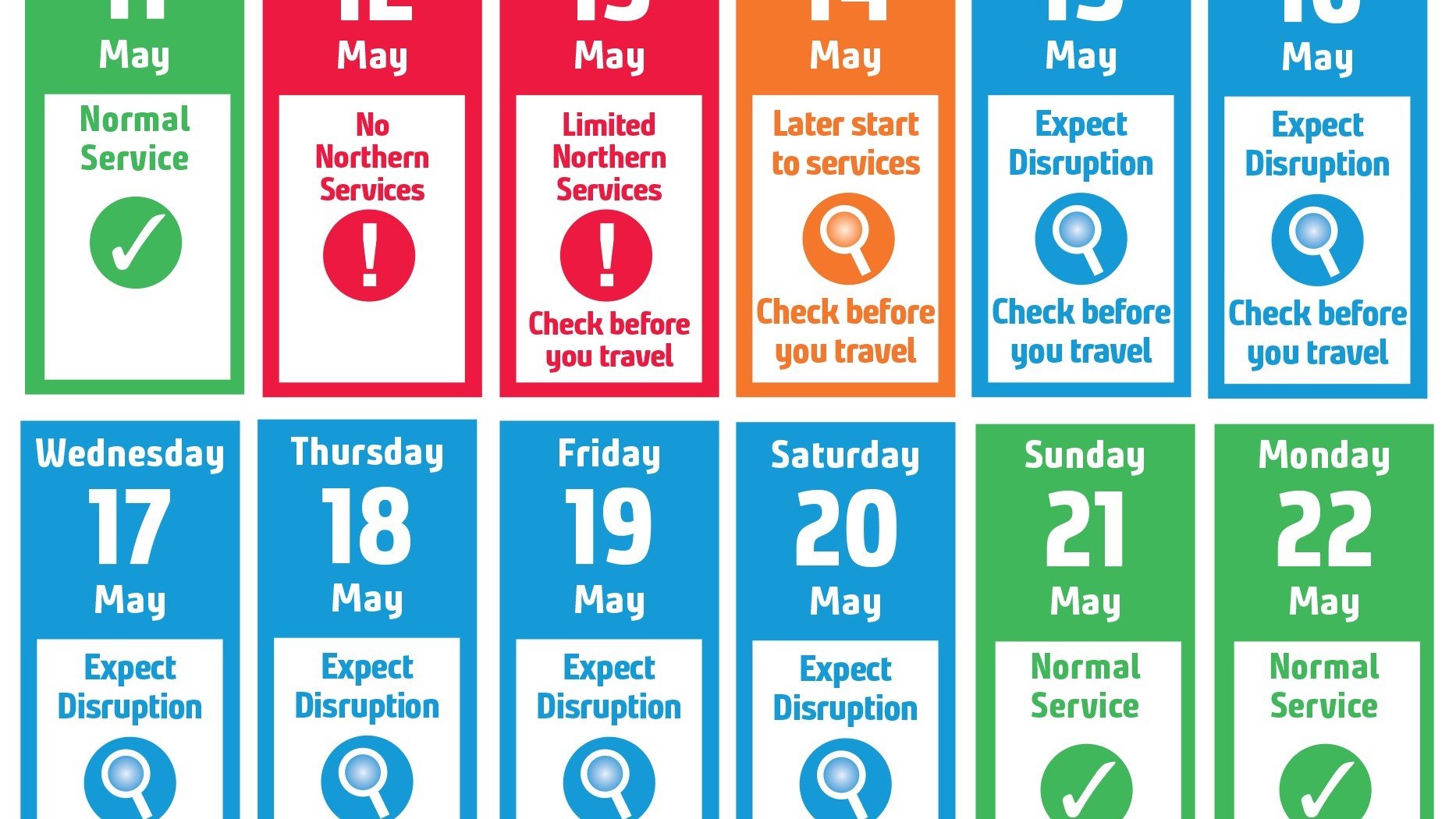 Travel advice calendar - May 2023 strikes